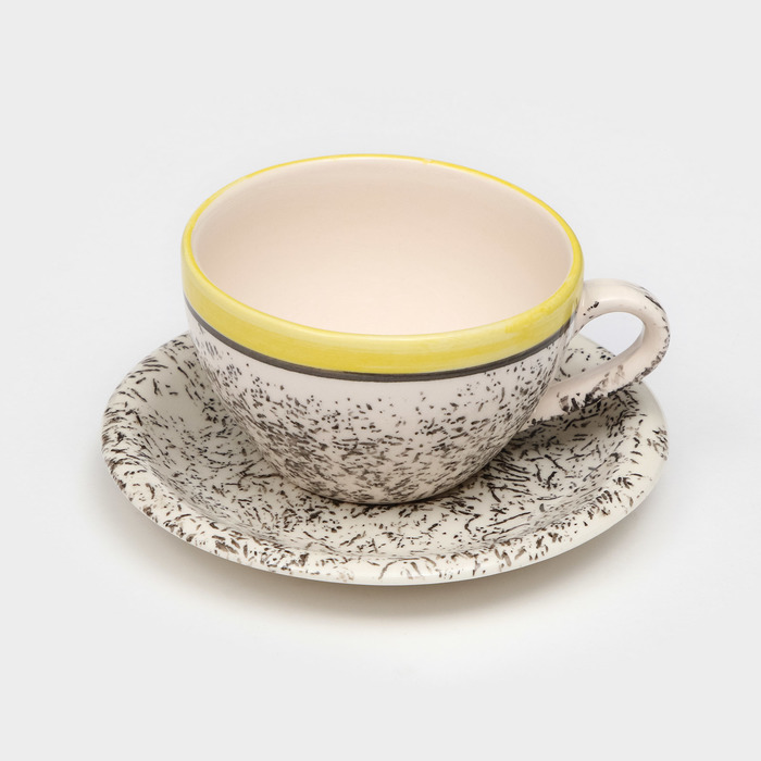 фото Чайная пара керамическая "персия", 200 мл, жёлтая, 2 предмета, 1 сорт, иран керамика ручной работы