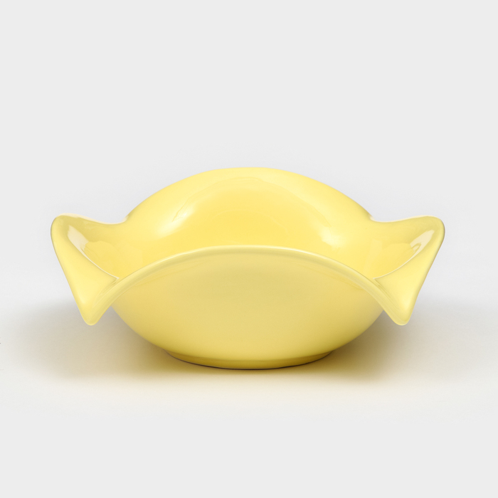 Тарелка керамическая Капля, 23 см, жёлтая, 1 сорт, Иран тарелка керамическая кабачок глубокая зеленая 29 см 1 сорт иран