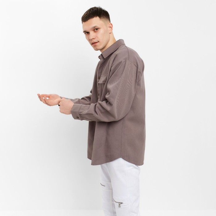 фото Рубашка мужская mist oversize р.52, серый