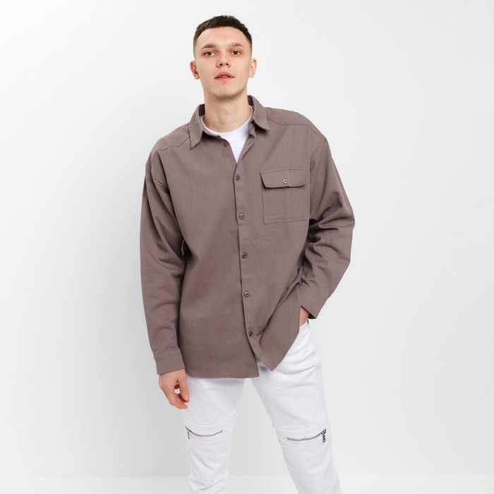 Рубашка мужская MIST oversize р.54, серый