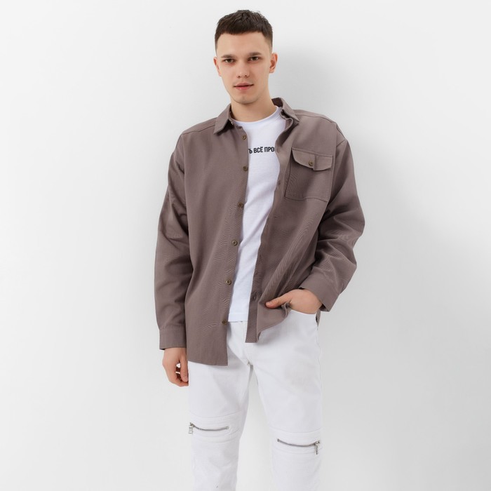 Рубашка мужская MIST oversize р.54, серый