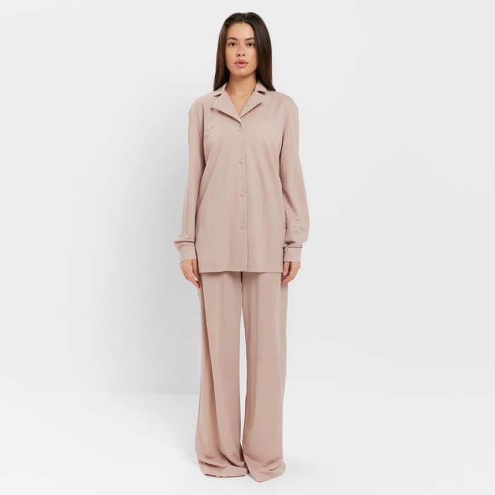 

Комплект женский (рубашка, брюки, топ) KAFTAN "Base" р. 48, пудровый