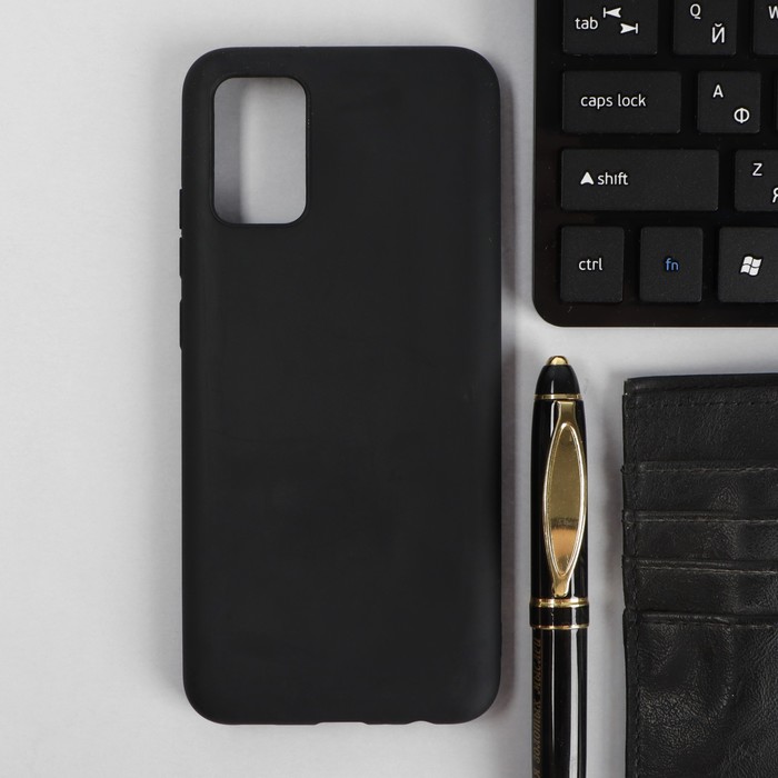 Чехол PERO, для телефона Samsung A02S, силиконовый, черный чехол pero для телефона samsung a02s силиконовый прозрачный
