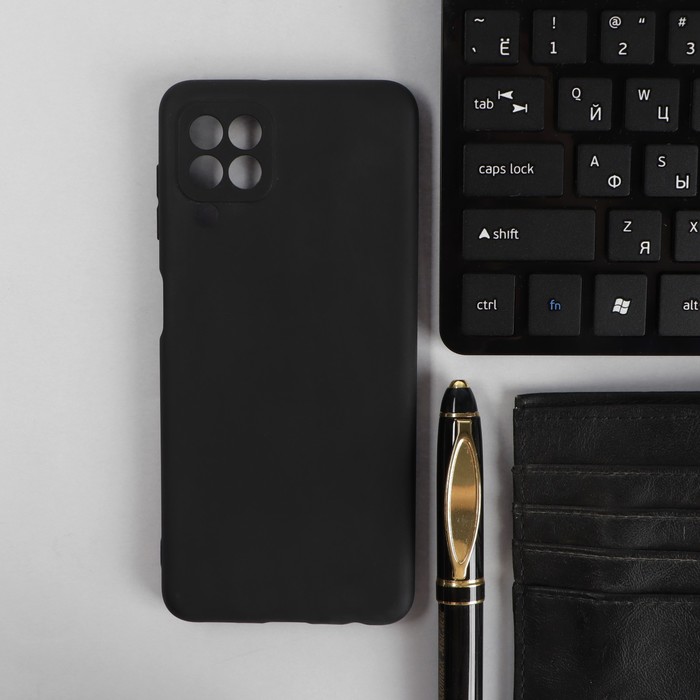 Чехол PERO, для телефона Samsung A22, силиконовый, черный