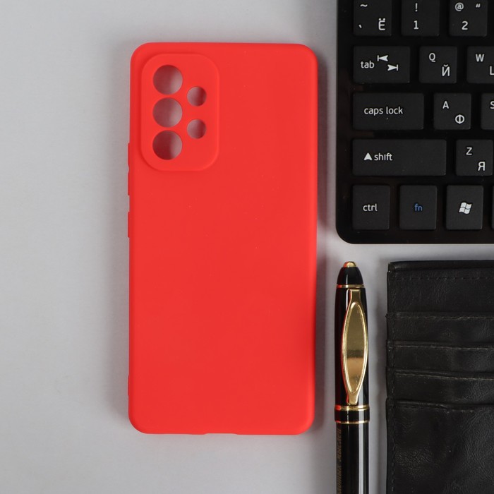 Чехол PERO, для телефона Samsung A53, силиконовый, красный силиконовый чехол на oppo a53 надпись в пальмах для оппо а53