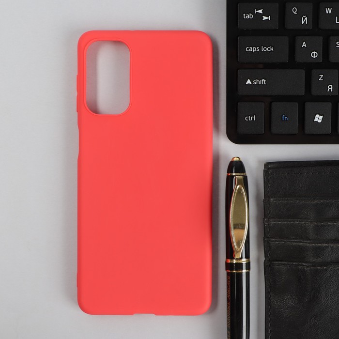 Чехол PERO, для телефона Samsung M52, силиконовый, красный