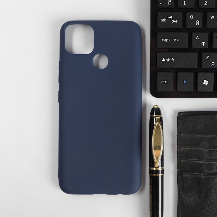 Чехол PERO, для телефона Samsung M52, силиконовый, синий