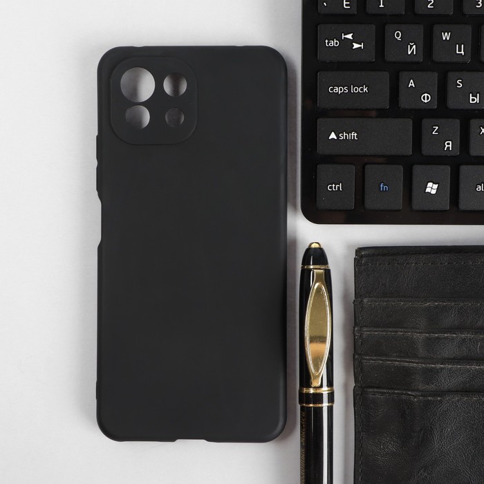 Чехол PERO, для телефона Xiaomi Mi 11 Lite, силиконовый, черный матовый чехол love charger w для xiaomi mi 11 сяоми ми 11 с 3d эффектом черный