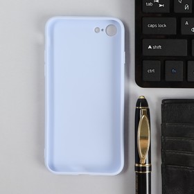 

Чехол PERO, для телефона Apple iPhone SE 7/8/2020, сииликоновый, голубой