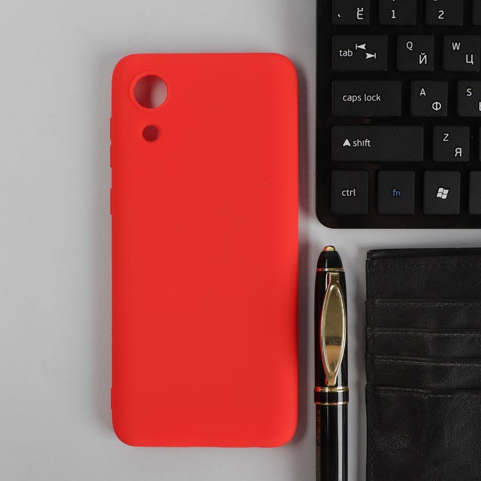 Чехол PERO, для телефона Samsung A03 Core, силиконовый, красный чехол для телефона samsung a03 core силиконовый красный