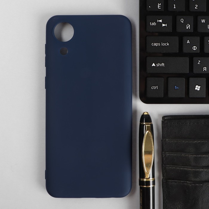 Чехол PERO, для телефона Samsung A03 Core, силиконовый, синий чехол pero для телефона samsung a03 core силиконовый синий