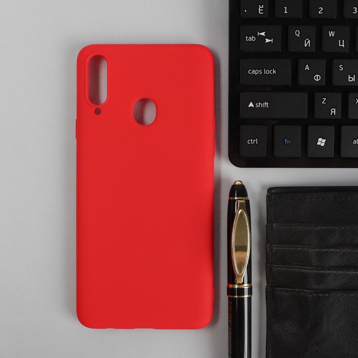 Чехол PERO, для телефона Samsung A22, силиконовый, красный