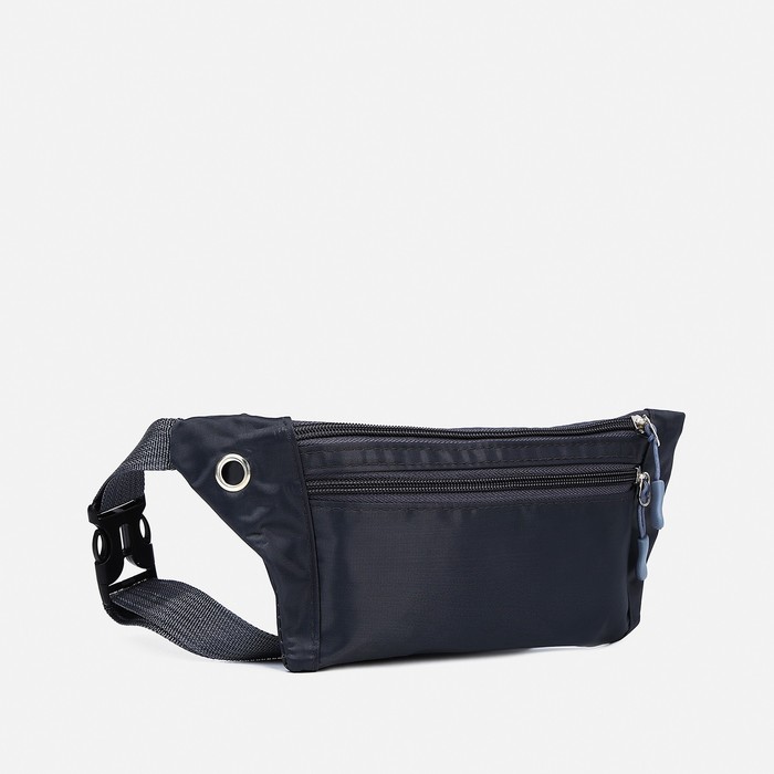 фото Поясная сумка на молнии, наружный карман, разъем для usb, цвет серый