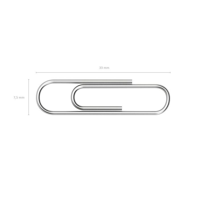 фото Скрепки канцелярские 33мм, 100шт, оцинкованные, erichkrause, картонная упаковка
