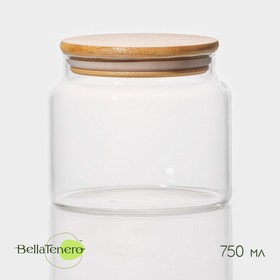 Банка стеклянная для сыпучих продуктов BellaTenero «Эко», 750 мл, 12×10,5 см