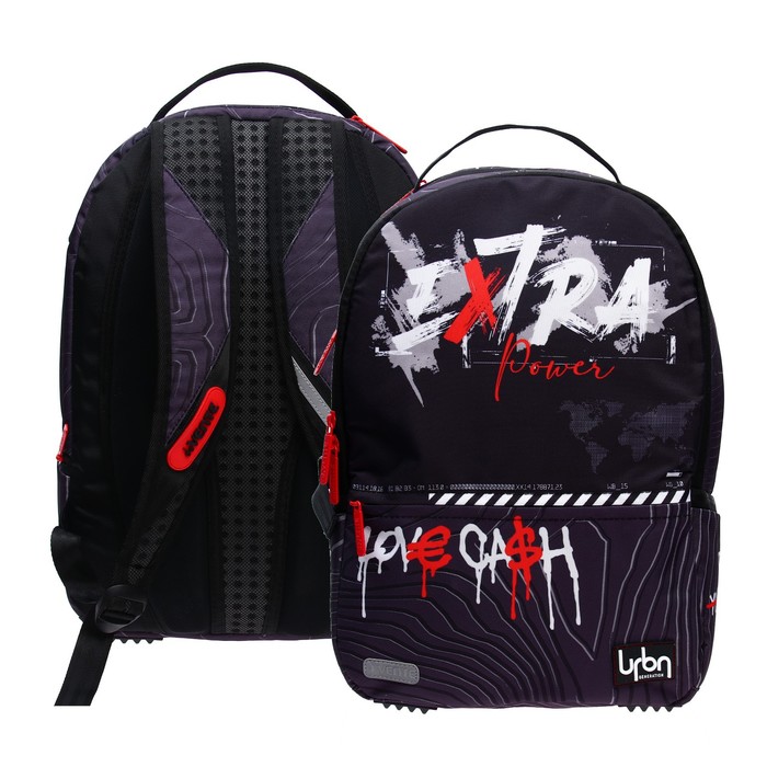 фото Рюкзак молодёжный 39 х 30 х 17 см, 19л, эргономичная спинка + usb и аудио выход, devente red label, extra, серый