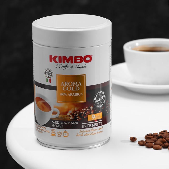 Кофе молотый KIMBO AROMA GOLD 100% ARABICA ж/б, 250 г