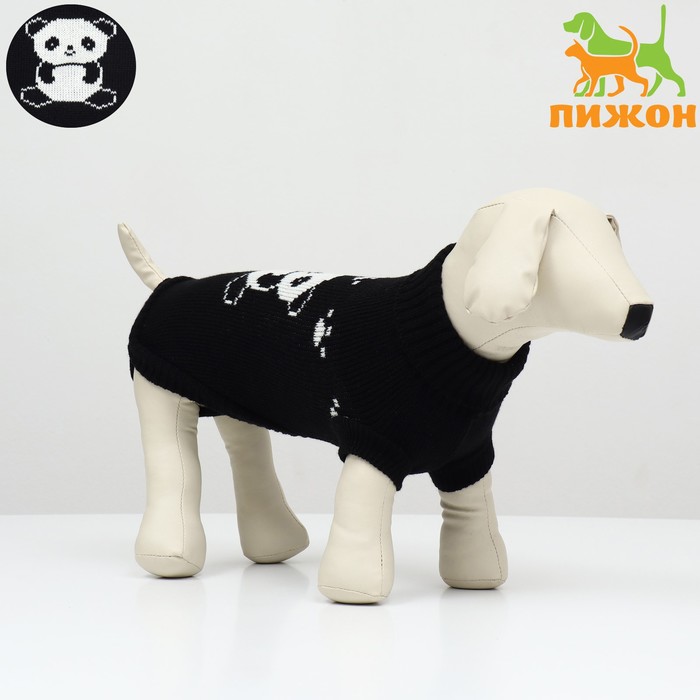 

Свитер "Мишка", S (ДС 23, ОШ 23, ОГ 26-45 см), чёрный