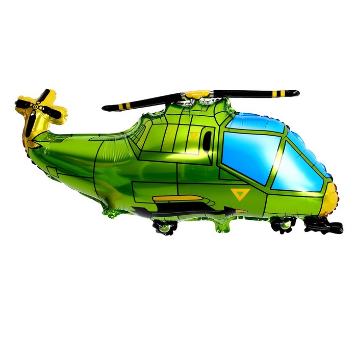 Шар фольгированный 31 «Вертолёт», зелёный