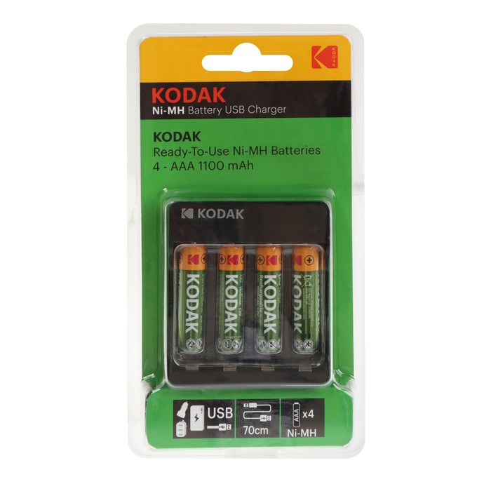 Зарядное устройство Kodak USB Overnight charger для AAA + 4 аккумулятора AAA 1100 мАч