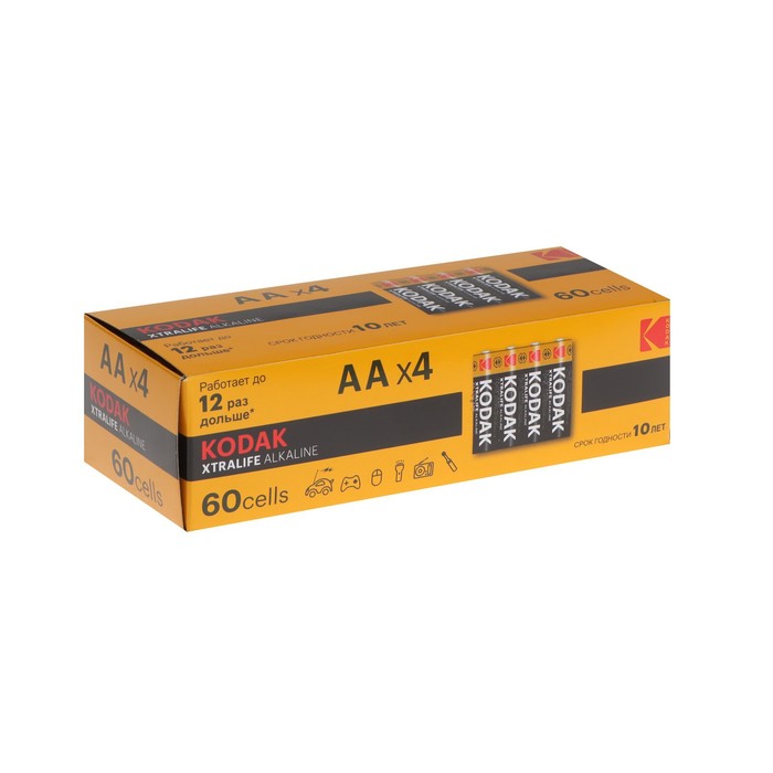 Батарейка алкалиновая Kodak Xtralife, AA, LR6-60BOX, 1.5В, бокс, 60 шт.