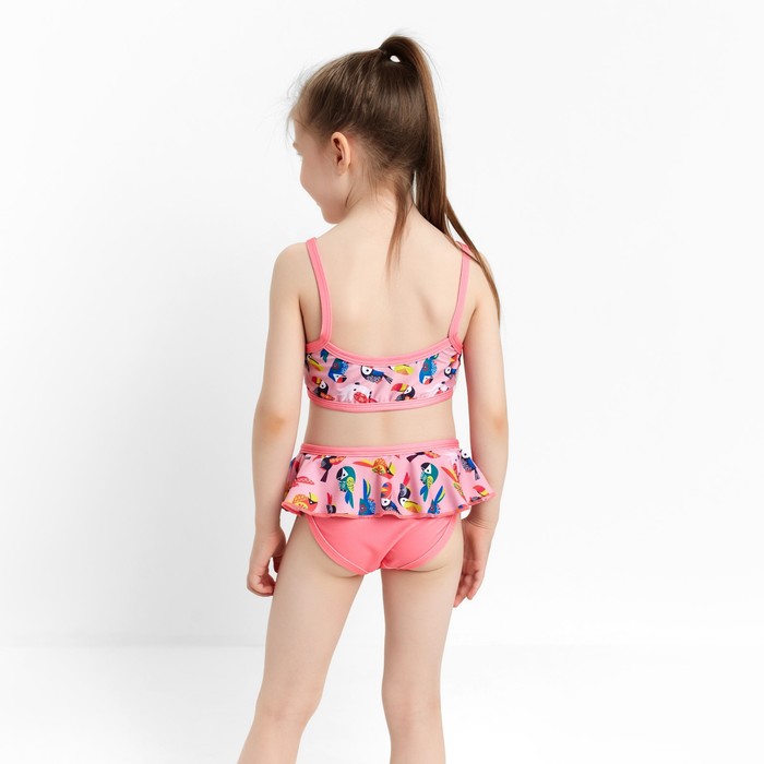 фото Купальник раздельный для девочки, цвет розовый, рост 116-122 см котмаркот