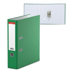 Папка-регистратор А4, 70 мм «Стандарт», собранная, зелёная, этикетка на корешке, металлический кант, картон 2 мм, вместимость 450 листов