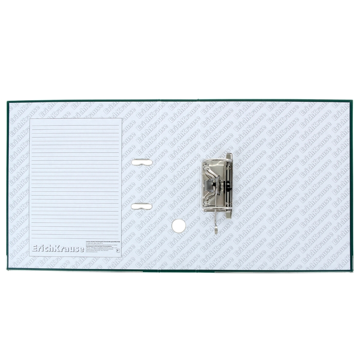 Папка-регистратор А4, 70 мм, «Бизнес», собранный, зелёный, пластиковый карман, металлический кант, картон 2 мм, вместимость 450 листов
