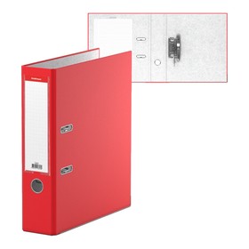 Папка-регистратор А4, 70мм "Бизнес", собранный, красный, пластиковый карман, металлический кант, картон 2мм, вместимость 450 листов