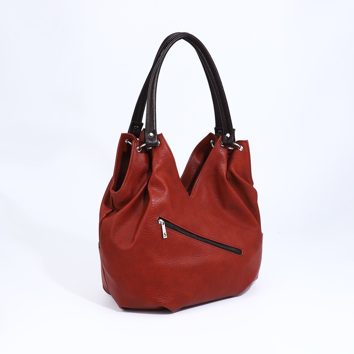 

Сумка-мешок "Саломея" на молнии, 2 наружных кармана, цвет рыжий