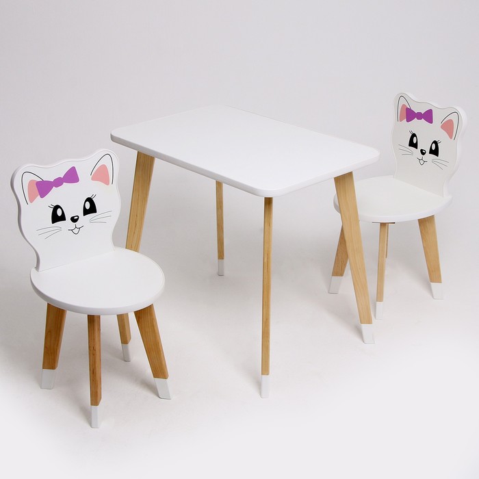 Комплект из детского стола и 2 стульев «Каспер Абвиль, Кошечка»