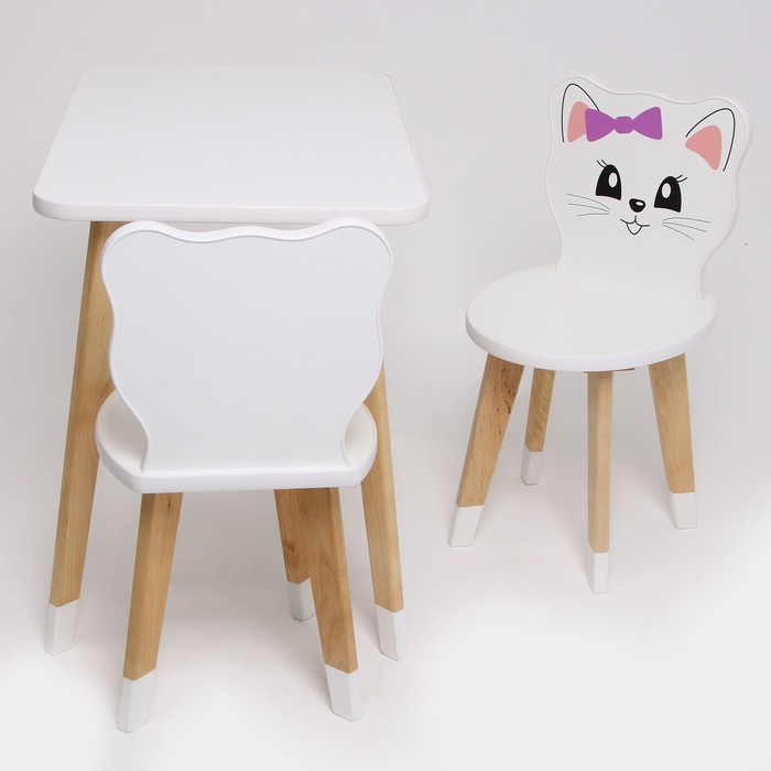 Комплект из детского стола и 2 стульев «Каспер Абвиль, Кошечка»