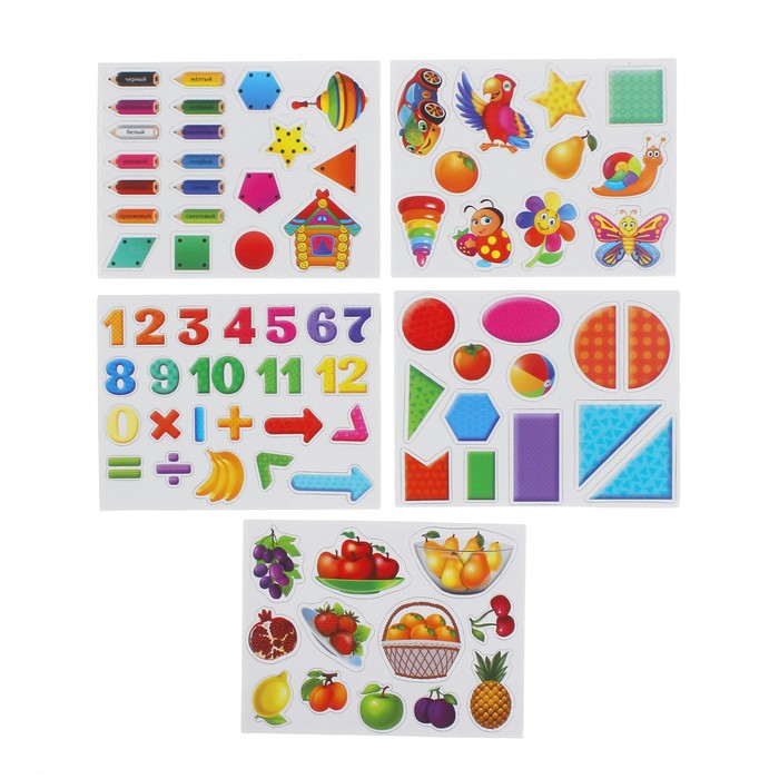 Конструктор магнитный "Цифры" в деревянной коробке + мел, маркер, губка