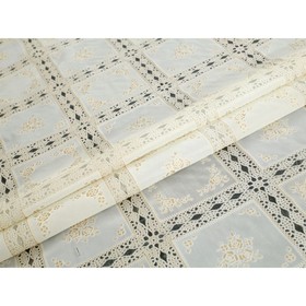 

Клеенка без основы ажурная 137 см, 20 п.м., цвет кофейно-бежевый, мод. ТR-666