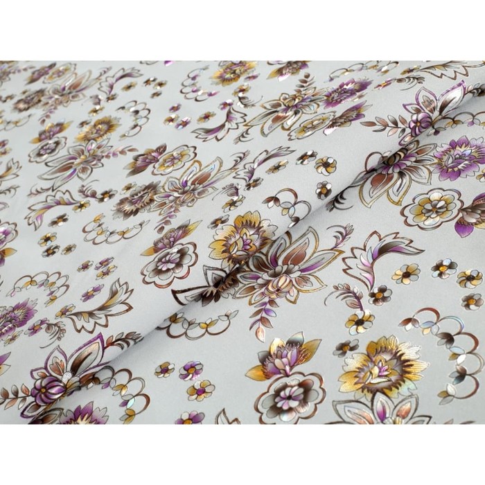 

Клеенка лазерная на тканевой основе «Жемчуг с принтом», 137 см, 20 п.м., мод.LS-8184A-W