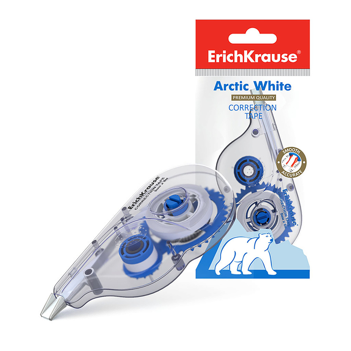 Корректирующая лента ErichKrause Arctic white, 5 мм х 8 метров, в пакетике