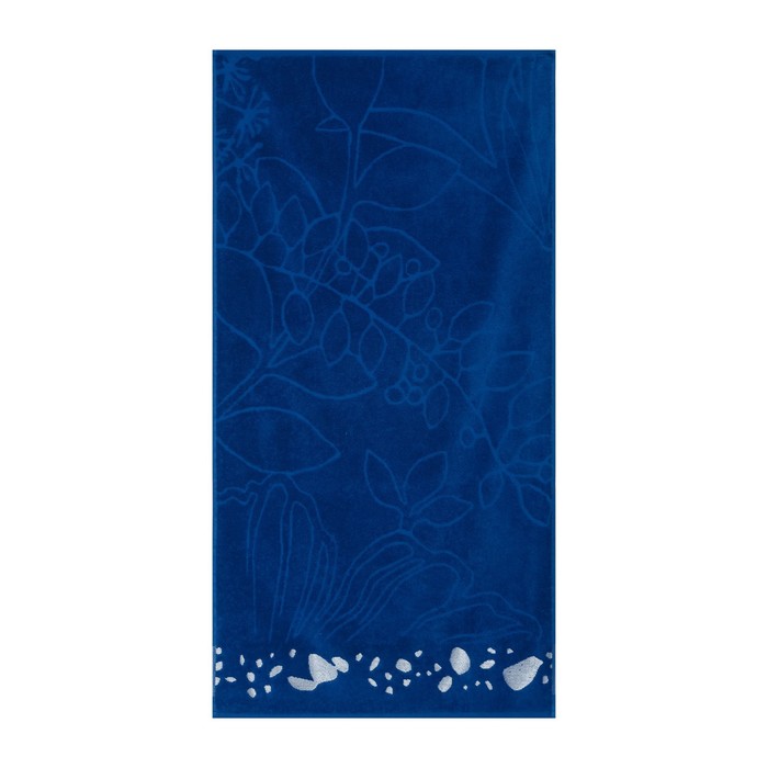 фото Полотенце махровое жаккардовое 70х130, синий 420 г/м, хлопок 100% nefertiti