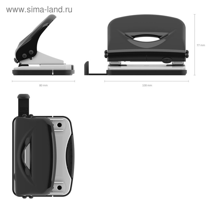 

Дырокол ErichKrause U20, до 20 листов, диаметр прокола 6 мм, расстояние между проколами 80 мм, чёрный