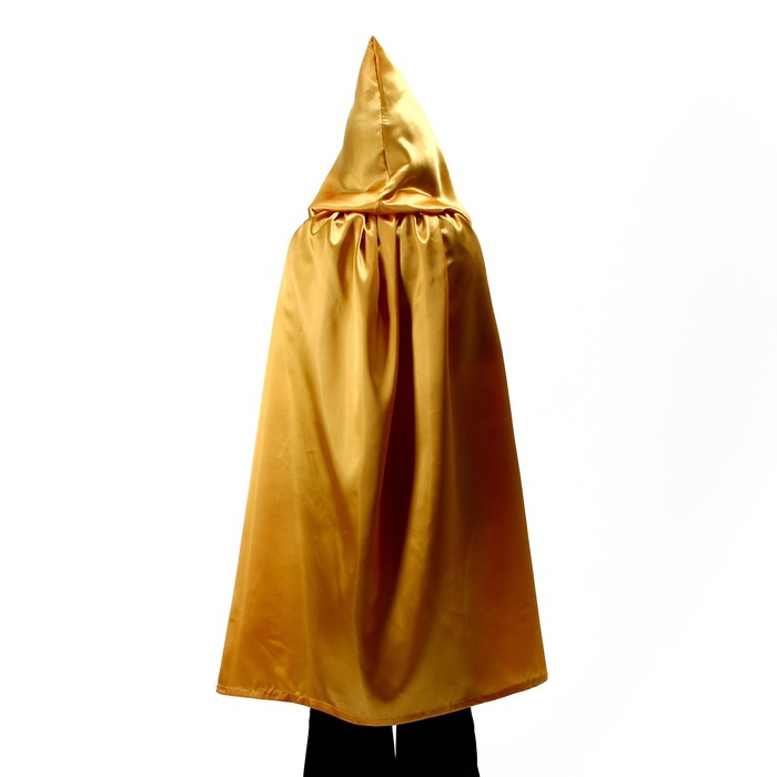 Карнавальный плащ детский,атлас,цвет золотой длина 100см