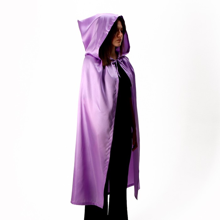 цена Карнавальный плащ взрослый, атлас, цвет фиолетовый, длина 120 см