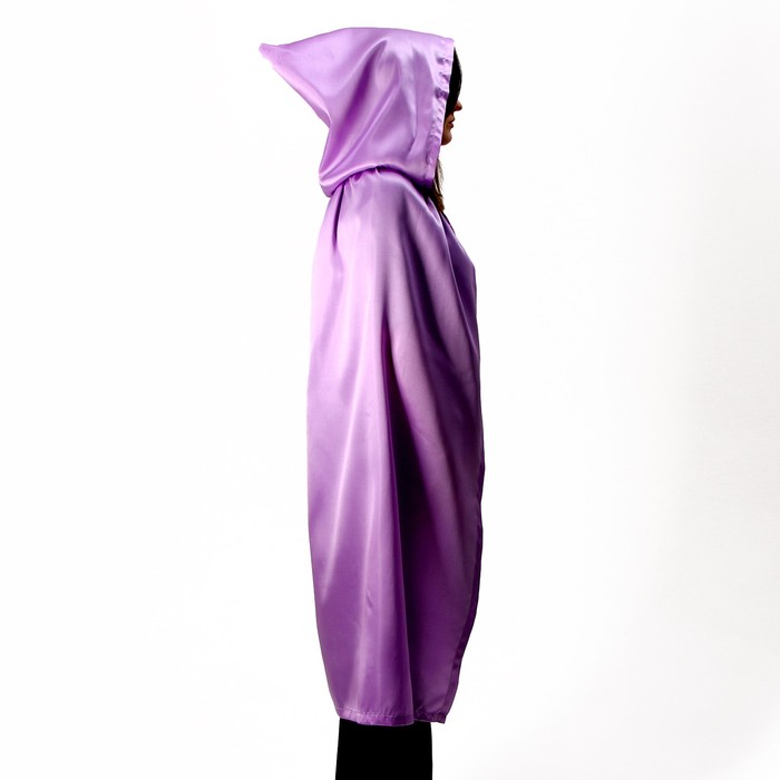 Карнавальный плащ взрослый,атлас,цвет фиолетовый,длина 120см