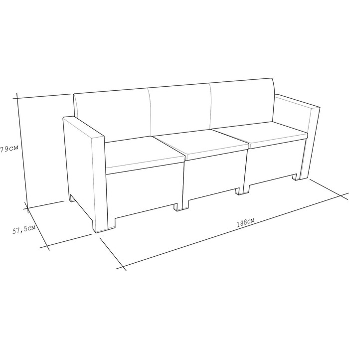 фото Диван 3-местный nebraska sofa 3, цвет белый, цвет подушки микс