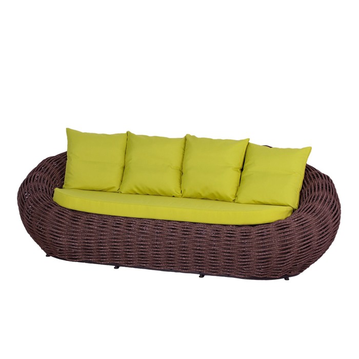 Диван плетеный Nest, цвет коричневый, цвет подушки МИКС кресло плетеное nova v1 цвет коричневый подушки микс