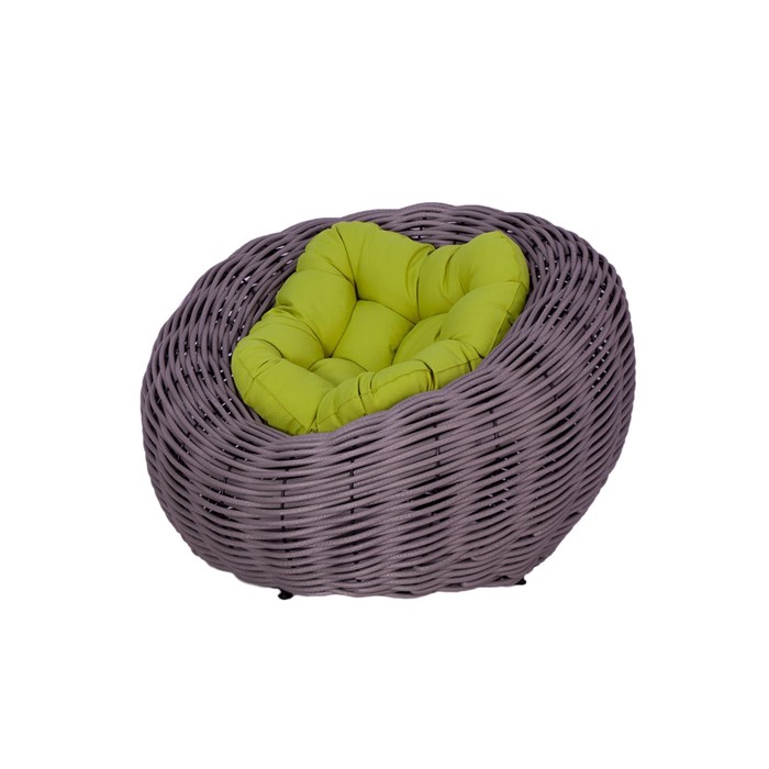 Кресло плетёное Nest, цвет серый цвет подушки МИКС 29484