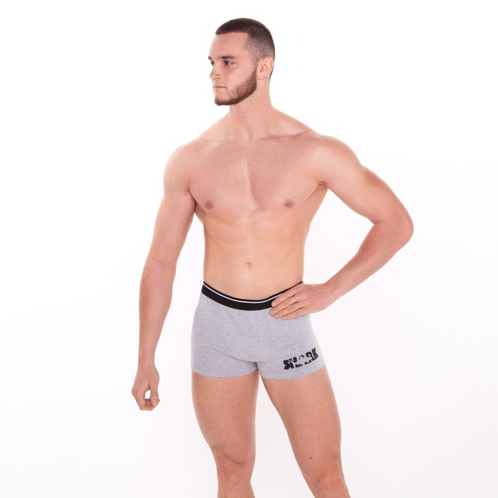 Трусы мужские боксеры «Shark», цвет серый меланж, размер 46