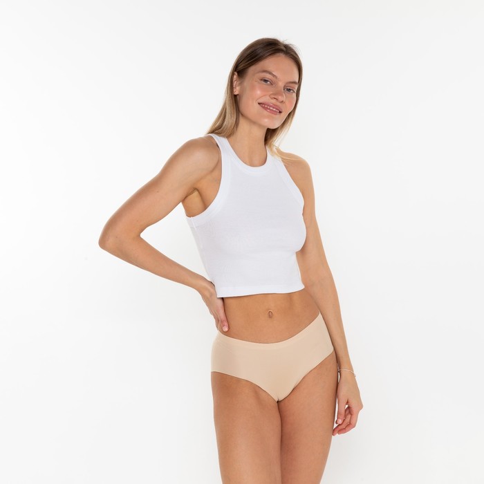 

Трусы женские слипы бесшовные, цвет бежевый, размер 50 (XL)