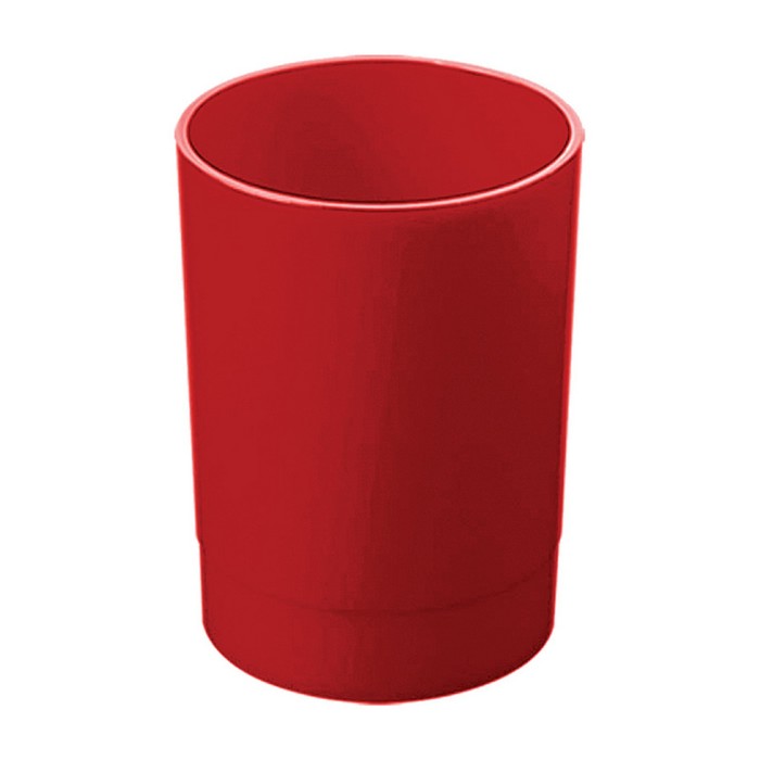 цена Подставка-стакан для пишущих принадлежностей Стамм Лидер, круглая, красная