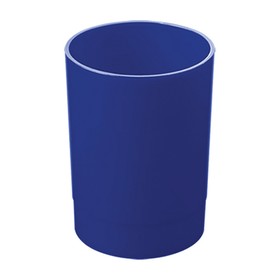 Стакан для пишущих принадлежностей СТАММ "Лидер", пластиковый, круглый, синий