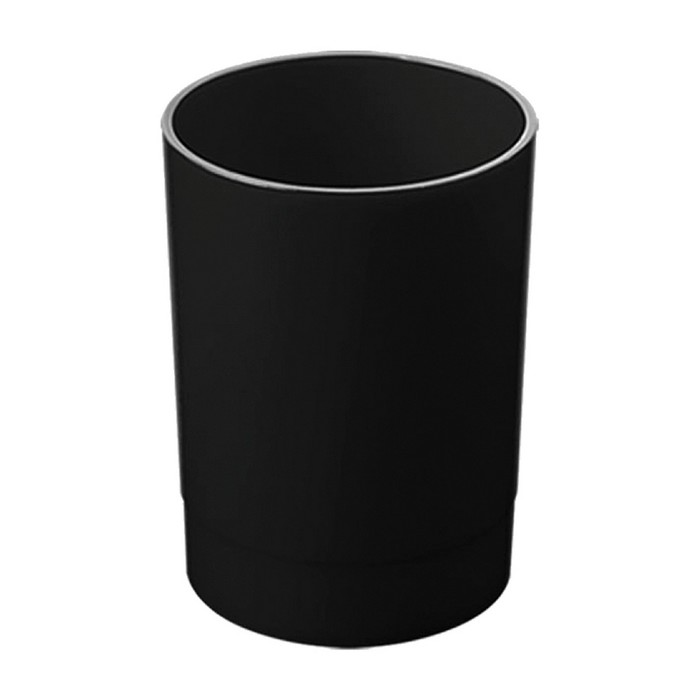 Подставка-стакан для канцелярии СТАММ Лидер, пластиковый, круглый, черный