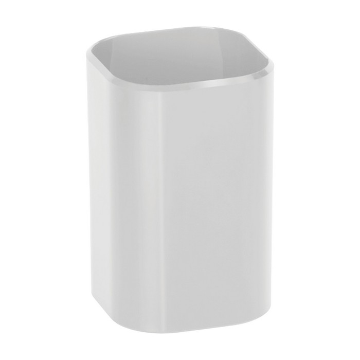 Подставка-стакан для канцелярии СТАММ Фаворит, пластиковый, квадратный, белая